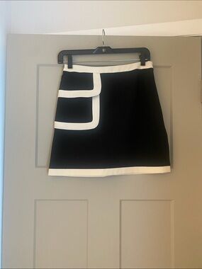 INC Black and White Contrast Mini Skirt